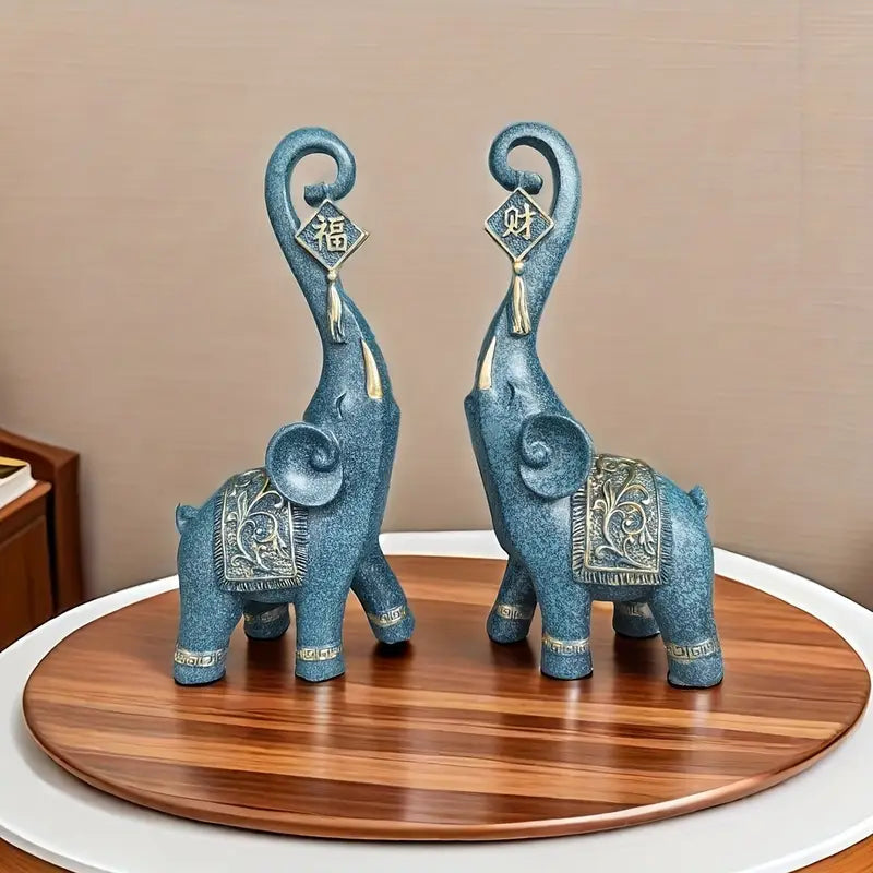 Estatuetas Elefantes da Fortuna - 2 Peças - Neohousi
