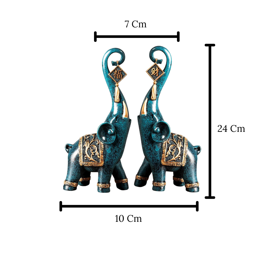Estatuetas Elefantes da Fortuna - 2 Peças - Neohousi