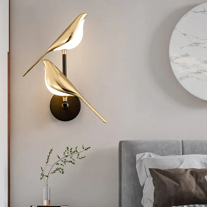 Arandela Dourada de Pássaro Moderna - Neo Elegance - Neohousi