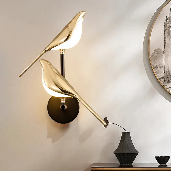 Arandela Dourada de Pássaro Moderna - Neo Elegance - Neohousi