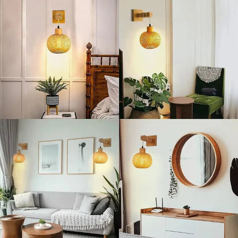 Arandela de Parede em Bambu Natural - Neohousi