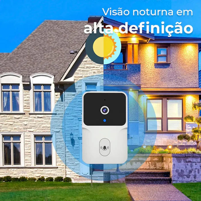 Campainha Com Câmera Vídeo Porteiro Sem Fio Wi-Fi HD Inteligente - Neohousi