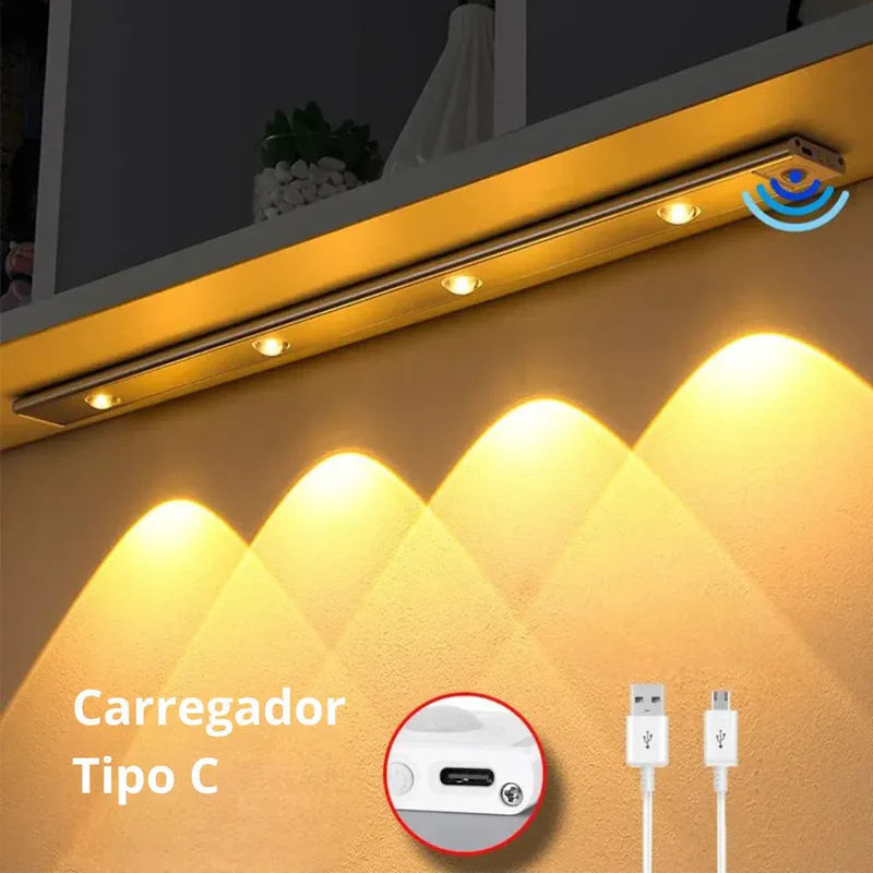 Luminária Led Inteligente com Sensor Noturno de Movimento 3 Cores - Neohousi