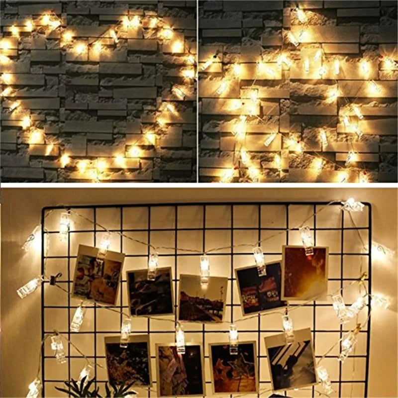 Varal de Luzes com Prendedores – Memórias que Iluminam - Neohousi