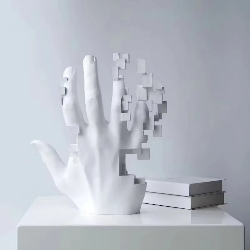 Escultura Mão em Mosaico – Arte em Resina com Design Abstrato - Neohousi