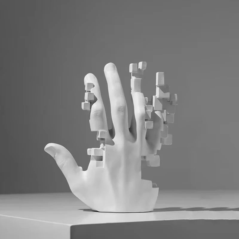 Escultura Mão em Mosaico – Arte em Resina com Design Abstrato - Neohousi