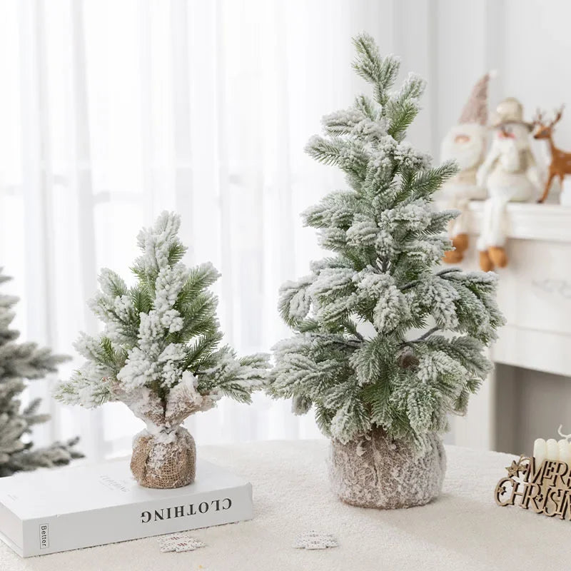 Árvore de Natal Artificial com Neve e Luzes Quentes de Mesa Neohousi - Neohousi