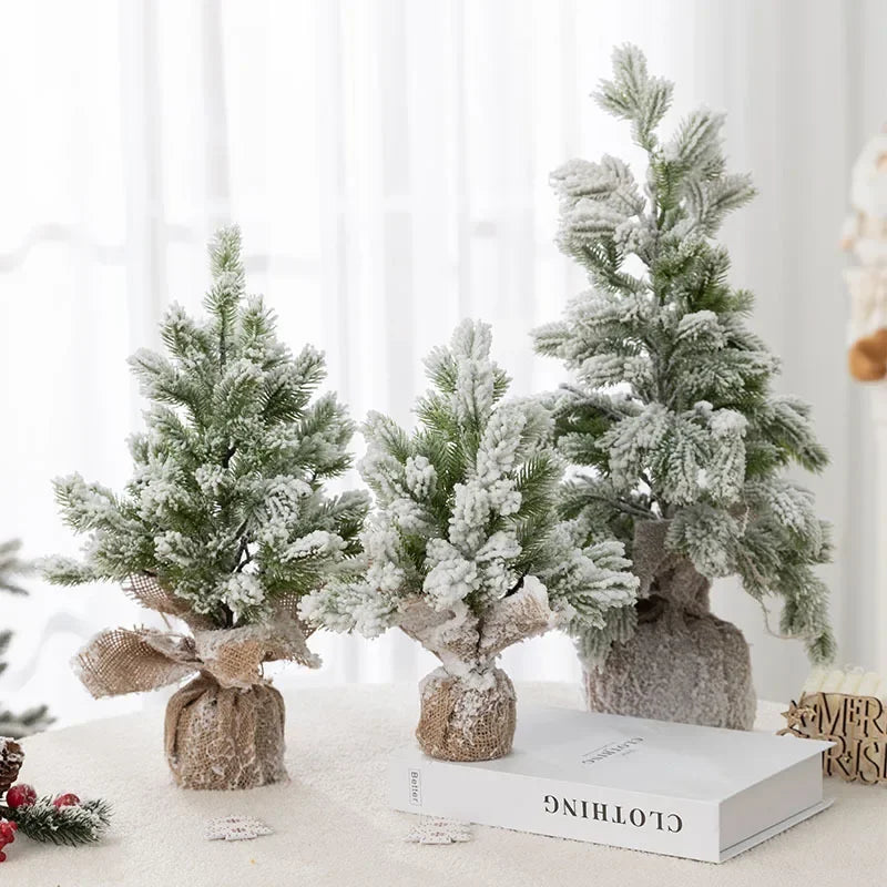 Árvore de Natal Artificial com Neve e Luzes Quentes de Mesa Neohousi - Neohousi