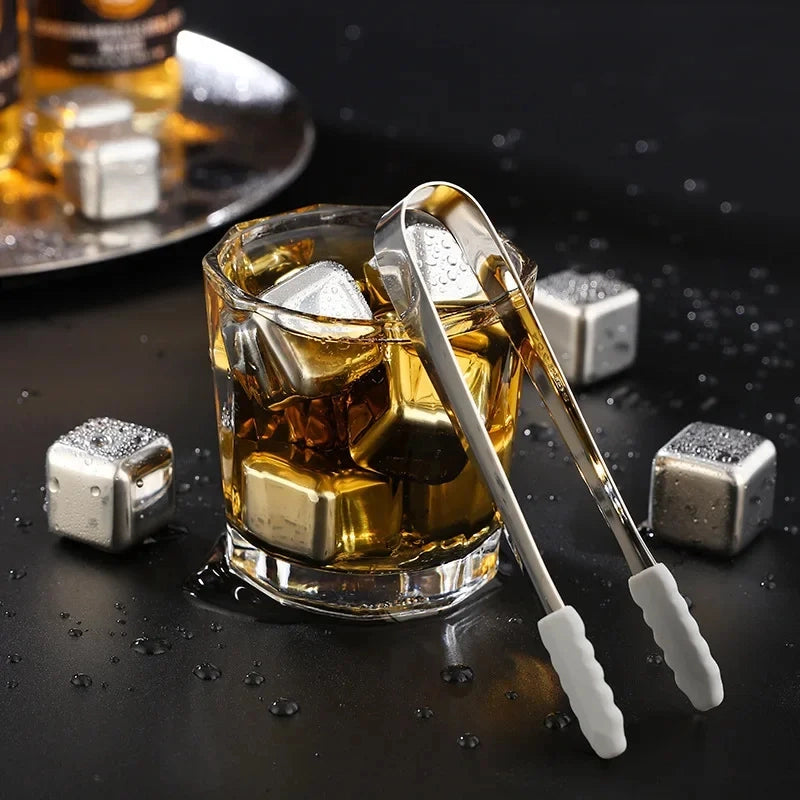 Cubos de Gelo Aço Inox Prateado com Pegador Neohousi - Neohousi