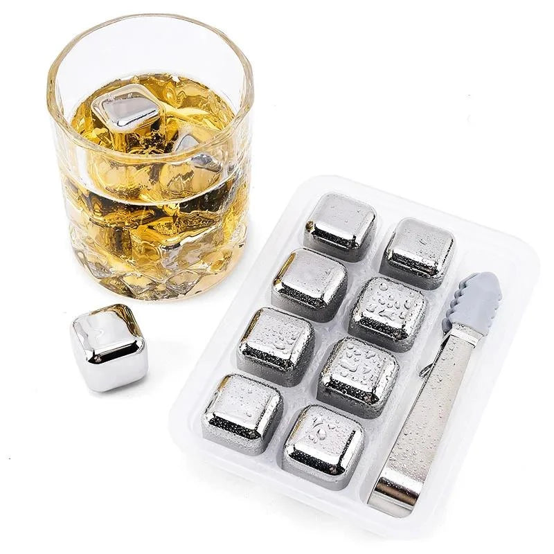 Cubos de Gelo Aço Inox Prateado com Pegador Neohousi - Neohousi