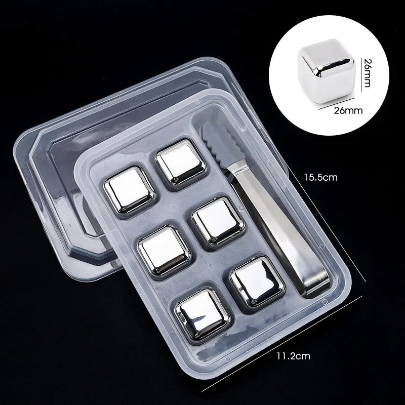 Cubos de Gelo Aço Inox Prateado com Pegador Neohousi - Neohousi