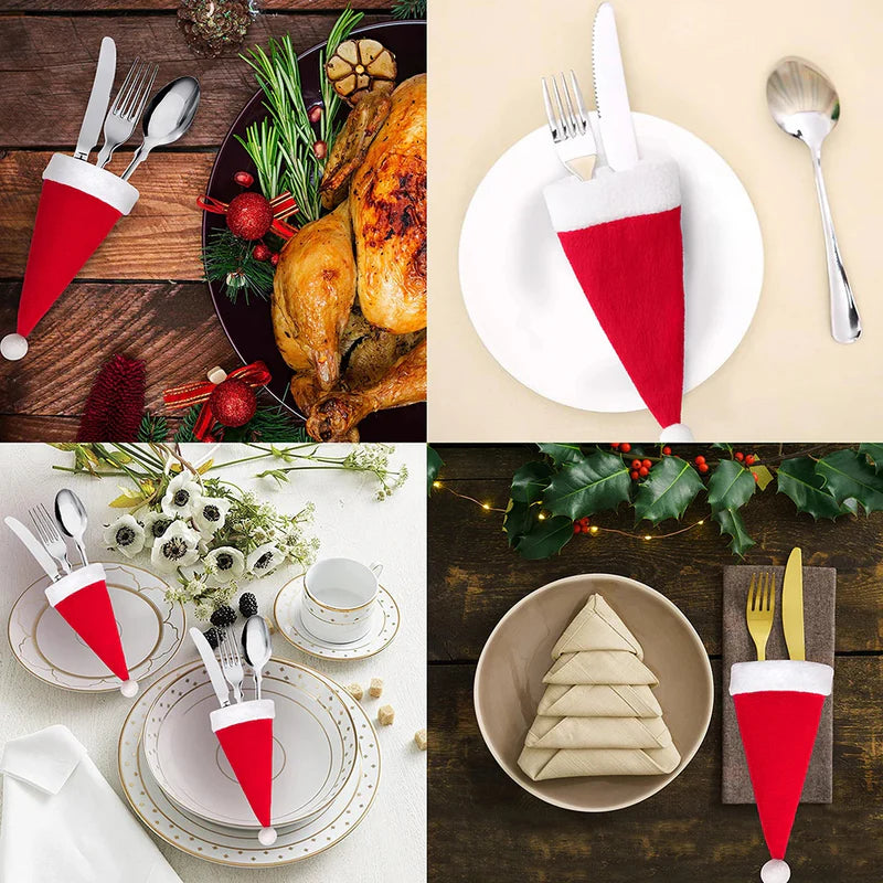 Decoração Mesa Posta Natal Kit de Proteção Talheres - Neohousi