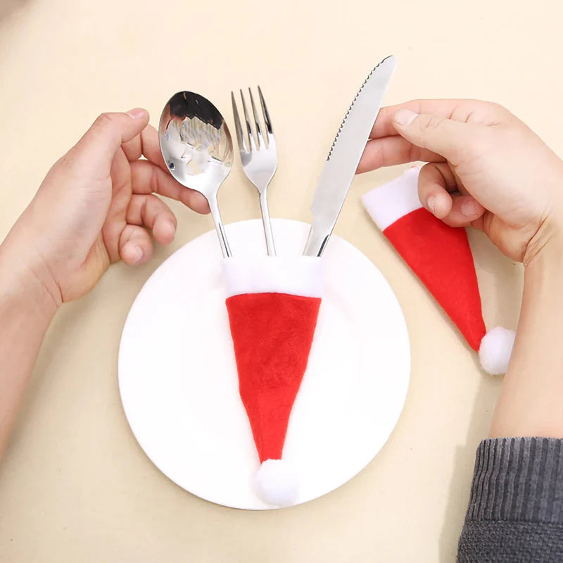 Decoração Mesa Posta Natal Kit de Proteção Talheres - Neohousi