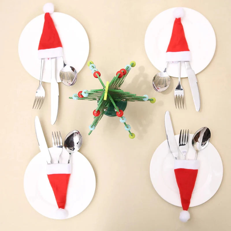 Decoração Mesa Posta Natal Kit de Proteção Talheres - Neohousi