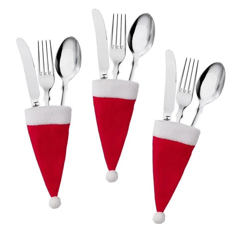Decoração Mesa Posta Natal Kit de Proteção Talheres - Neohousi
