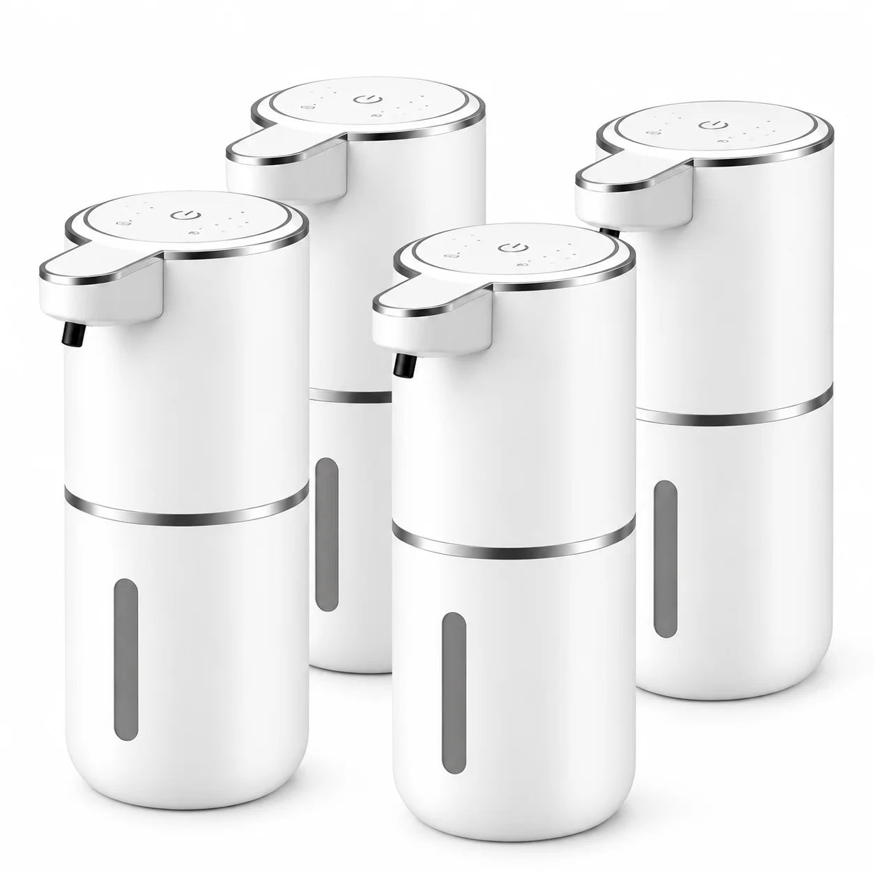 Kit com 4 dispensers automáticos de sabonete em espuma Aera brancos