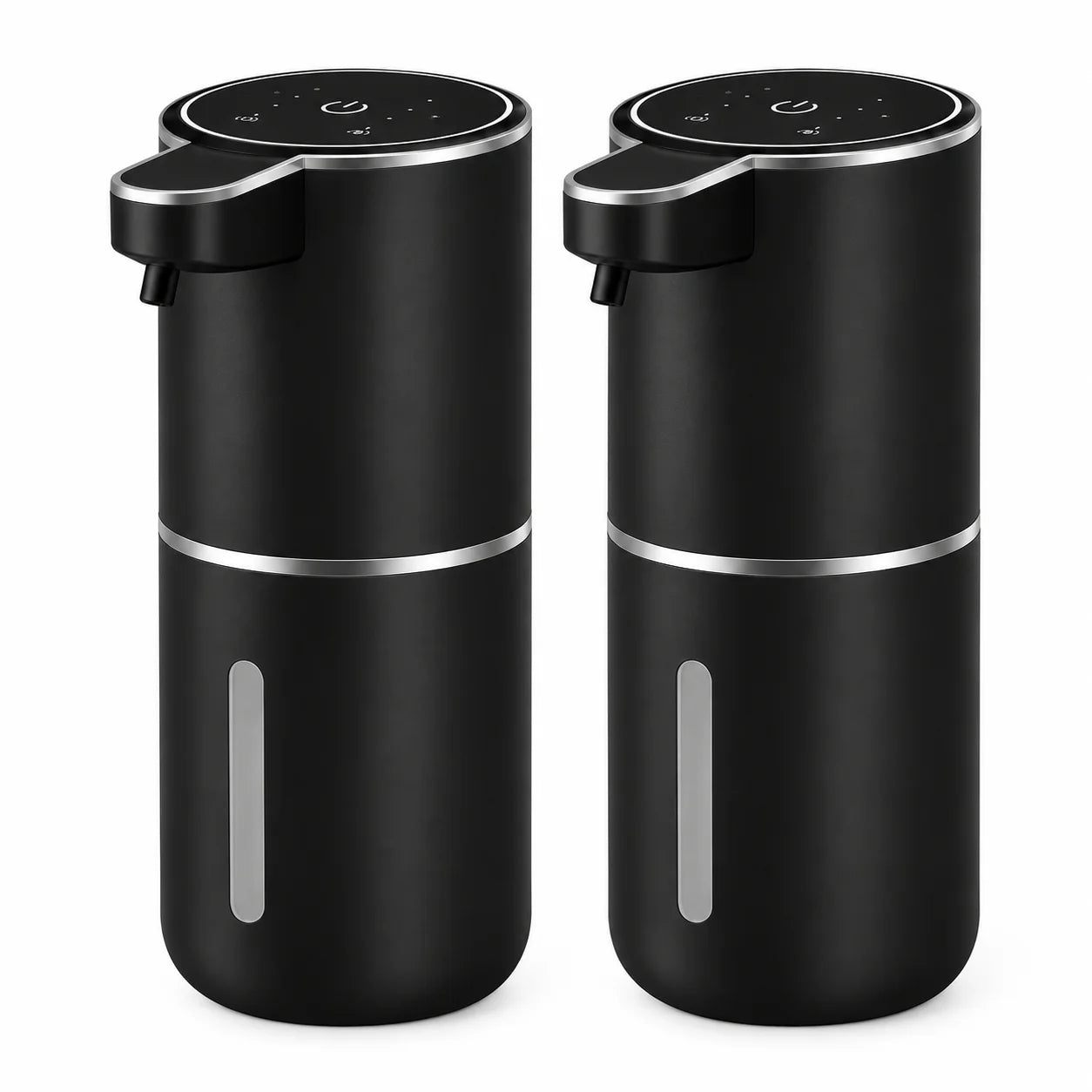 Kit com 2 dispensers automáticos de sabonete em espuma Aera pretos