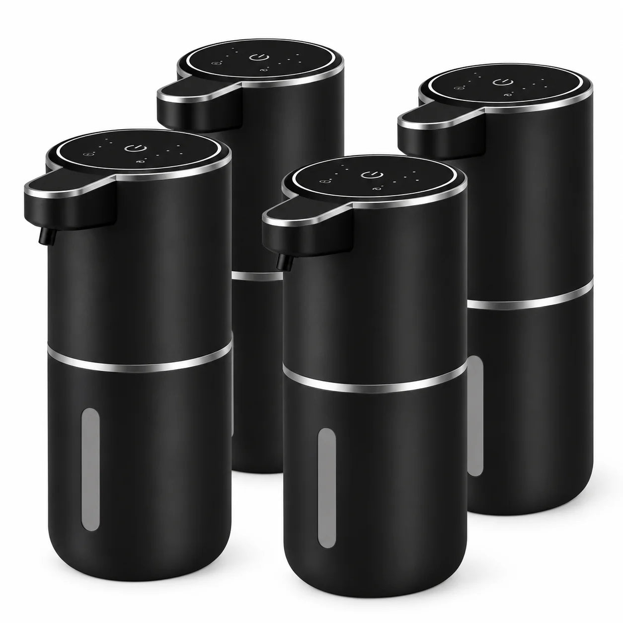 Kit com 4 dispensers automáticos de sabonete em espuma Aera pretos