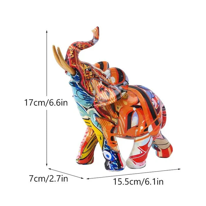 Escultura Decorativa Elefante Graffiti - Neohousi