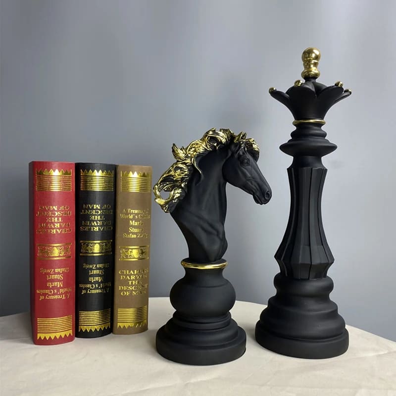 Estatueta Decorativa Peças de Xadrez em Resina - Neohousi
