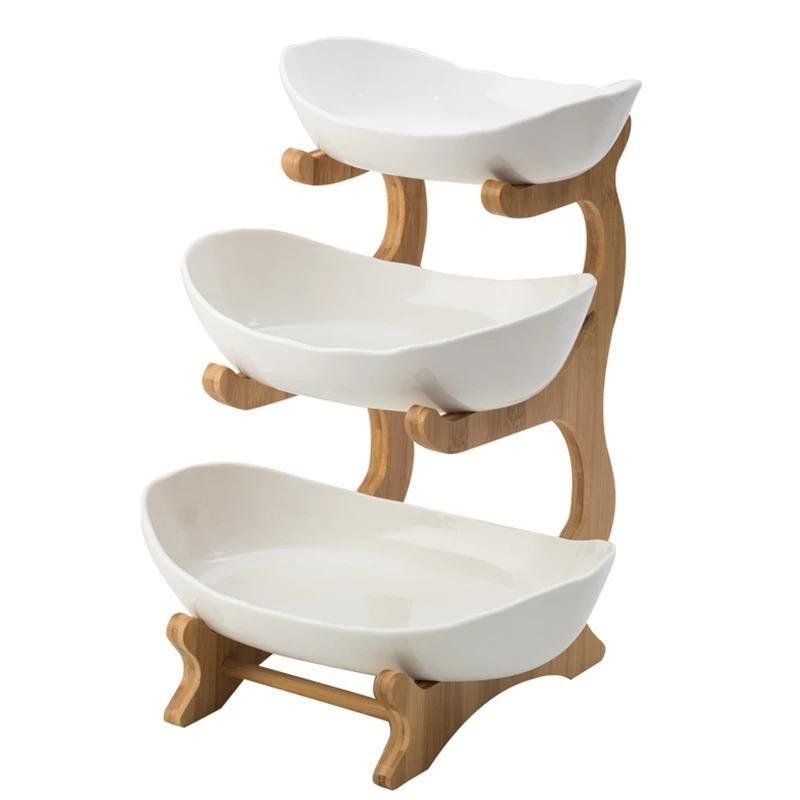 Fruteira de Mesa Moderna em Bambu - 2 a 3 Andares - Neohousi
