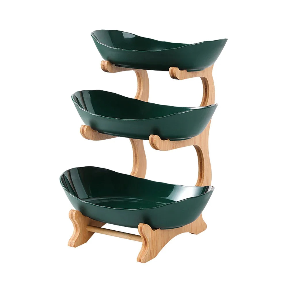 Fruteira de Mesa Moderna em Bambu - 2 a 3 Andares - Neohousi