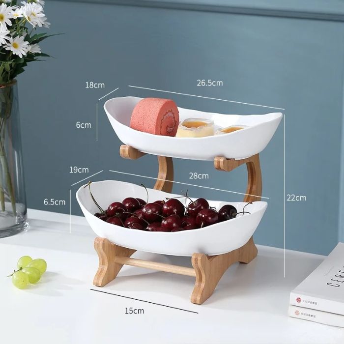 Fruteira de Mesa Moderna em Bambu - 2 a 3 Andares - Neohousi