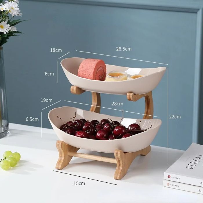 Fruteira de Mesa Moderna em Bambu - 2 a 3 Andares - Neohousi