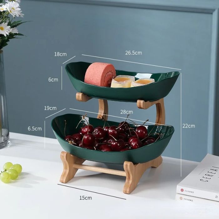 Fruteira de Mesa Moderna em Bambu - 2 a 3 Andares - Neohousi