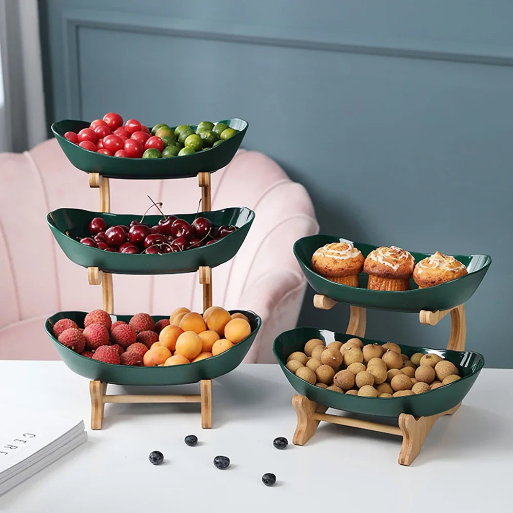 Fruteira de Mesa Moderna em Bambu - 2 a 3 Andares - Neohousi