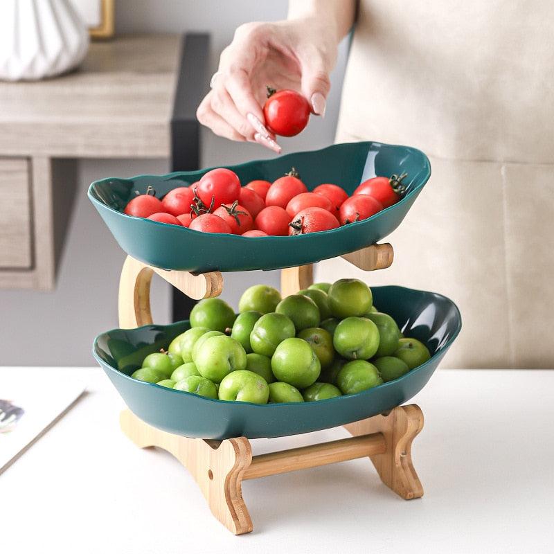 Fruteira de Mesa Moderna em Bambu - 2 a 3 Andares - Neohousi