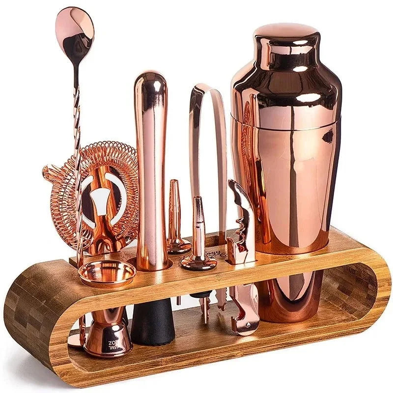 Kit Bartender 10 Peças de Aço Inox com Suporte de Bambu Neohousi - Neohousi
