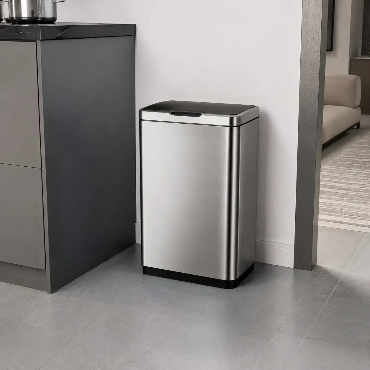 Lixeira Automática Inteligente 50 Litros Inox Sensor Touch
