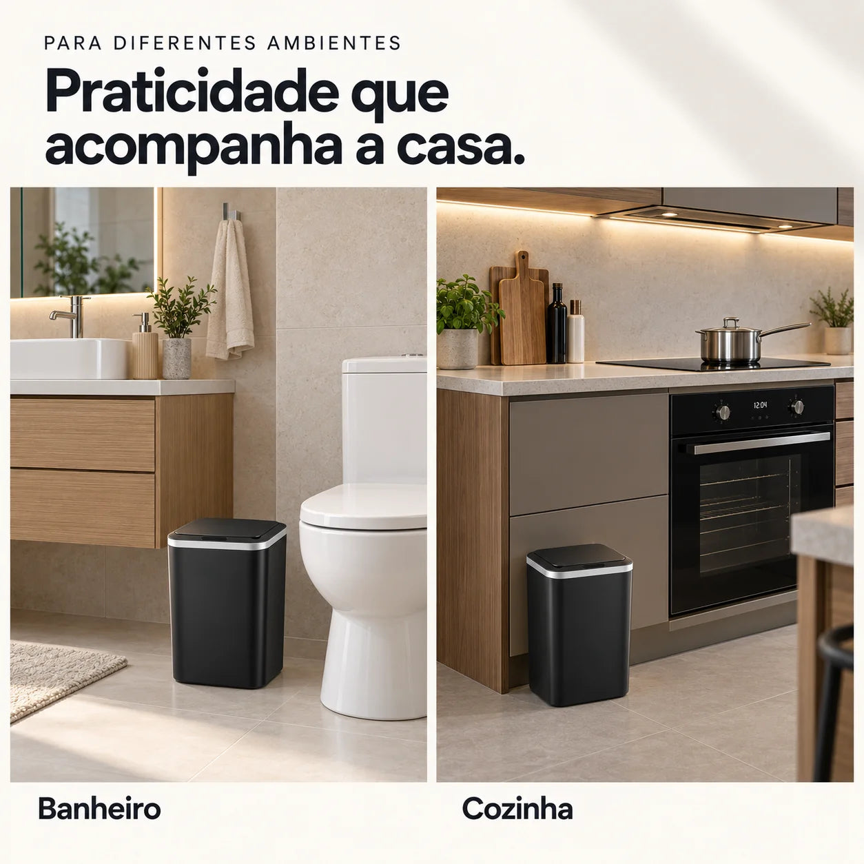 Lixeira Inteligente SmartBin™ com Sensor de Movimento Recarregável USB