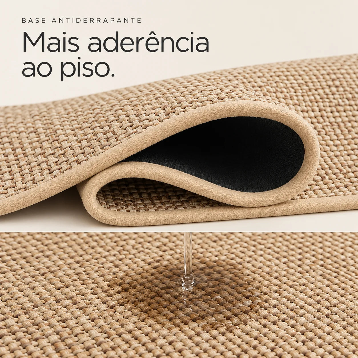 Base preta em PVC antiderrapante da passadeira Sava