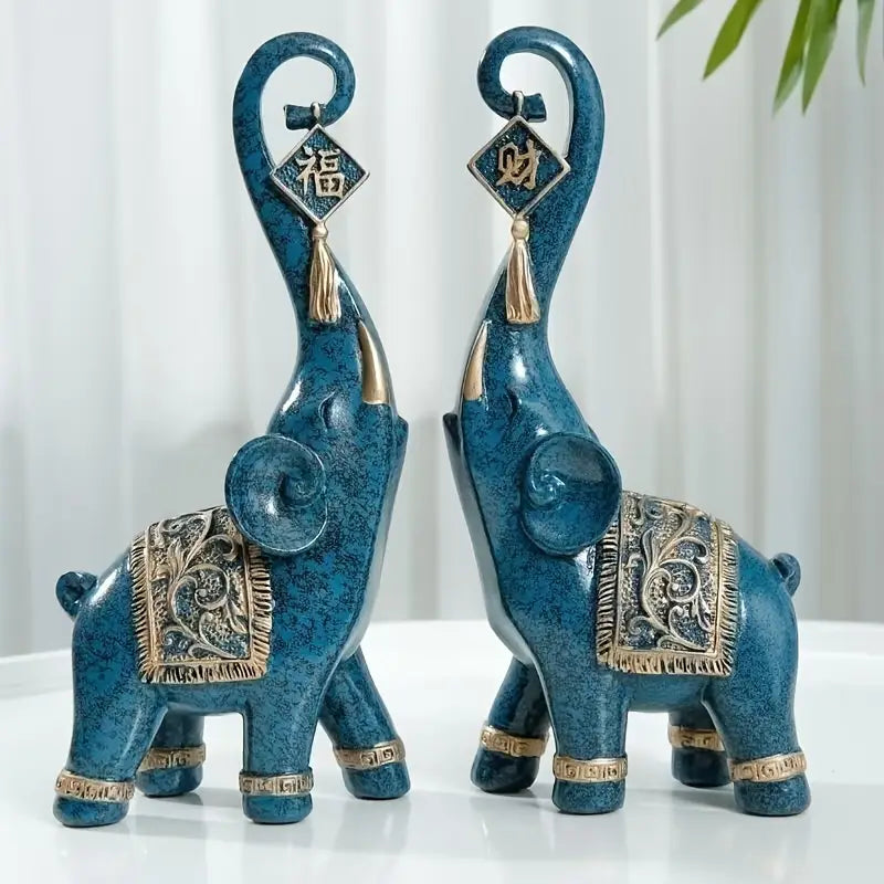 Estatuetas Elefantes da Fortuna - 2 Peças - Neohousi