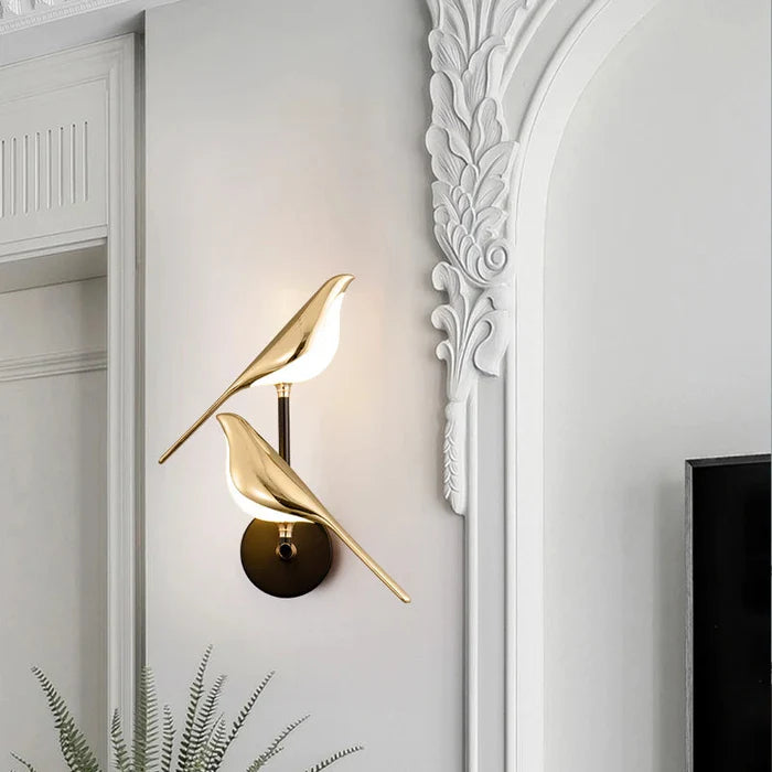 Arandela Dourada de Pássaro Moderna - Neo Elegance - Neohousi