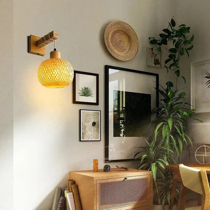 Arandela de Parede em Bambu Natural - Neohousi