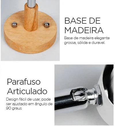Arandela de Parede Wooden com Interruptor - Neohousi