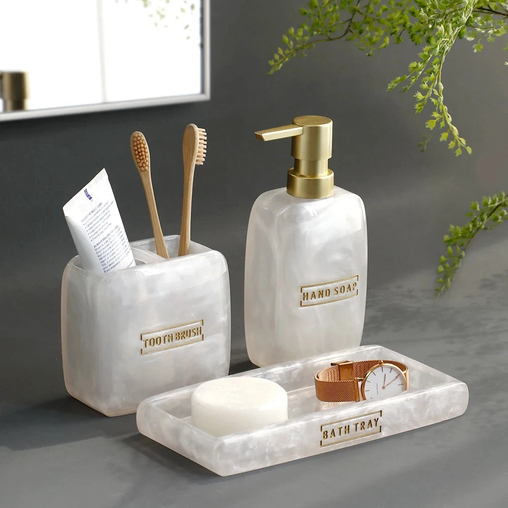 Conjunto Saboneteira Perolada 3 Peças - Neohousi