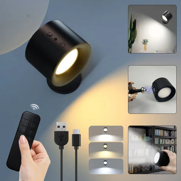 Arandela Led Neolight Foco Duplo Recarregável com Controle Remoto - Neohousi