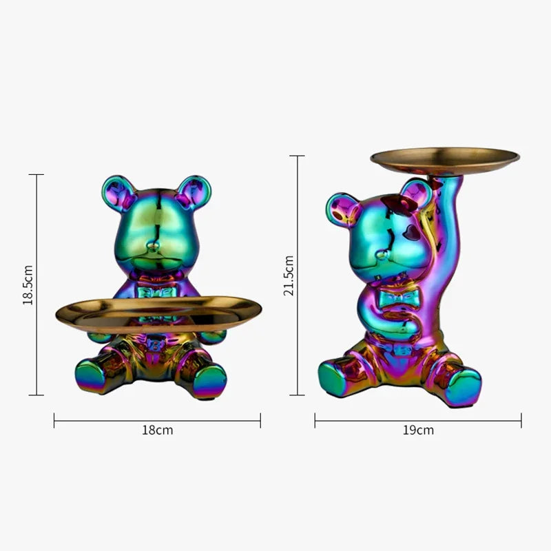 Escultura Decorativa Urso com Bandeja - Neohousi