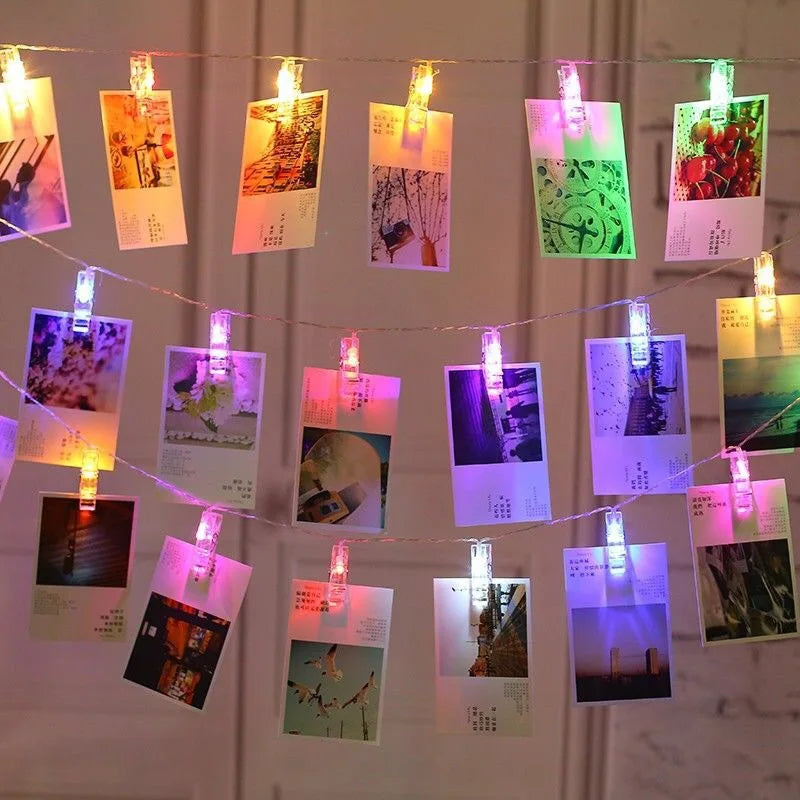Varal de Luzes com Prendedores – Memórias que Iluminam - Neohousi