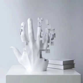 Escultura Mão em Mosaico – Arte em Resina com Design Abstrato - Neohousi