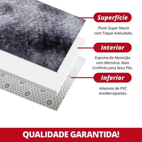 Tapete Felpudo Preto Plush - Neohousi