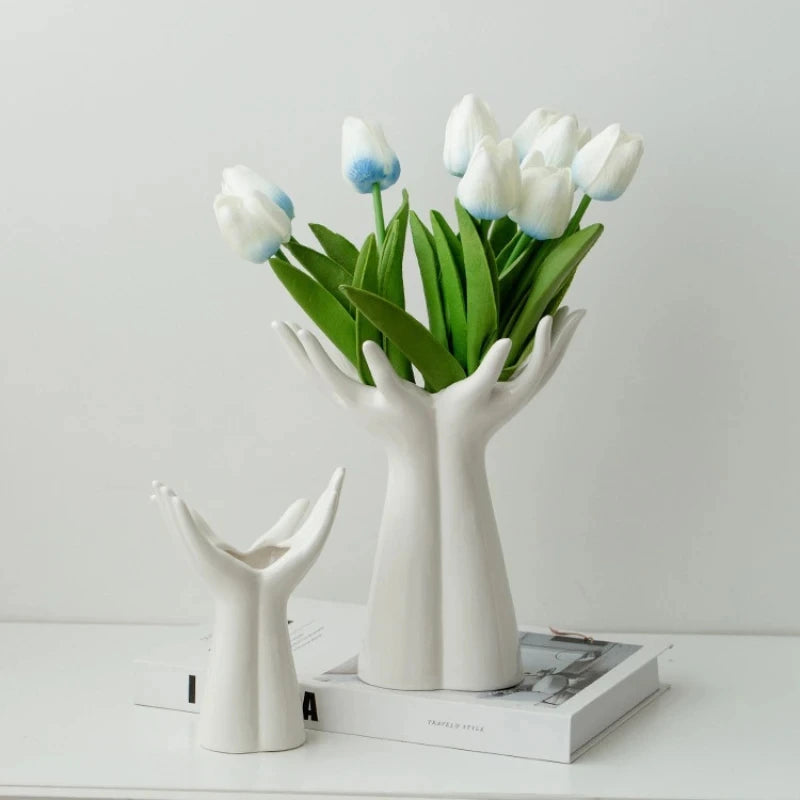 Vaso Decorativo em Cerâmica Hand Bloom - Neohousi