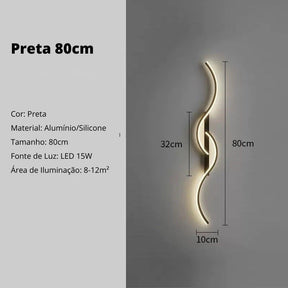 Arandela de Parede Interna Waves Elegance - Neohousi