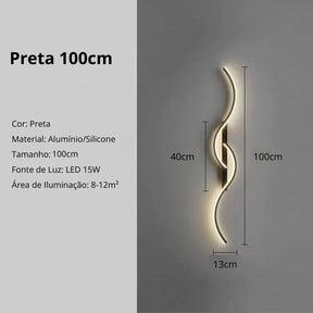 Arandela de Parede Interna Waves Elegance - Neohousi