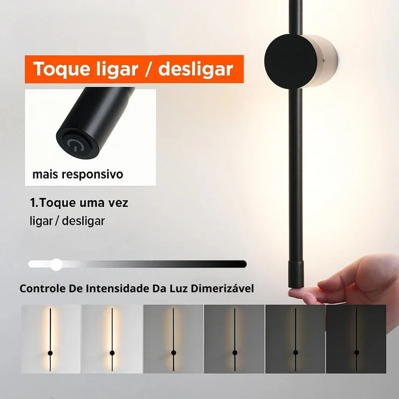 Arandela Linear de Parede Interna Ajustável - Neohousi