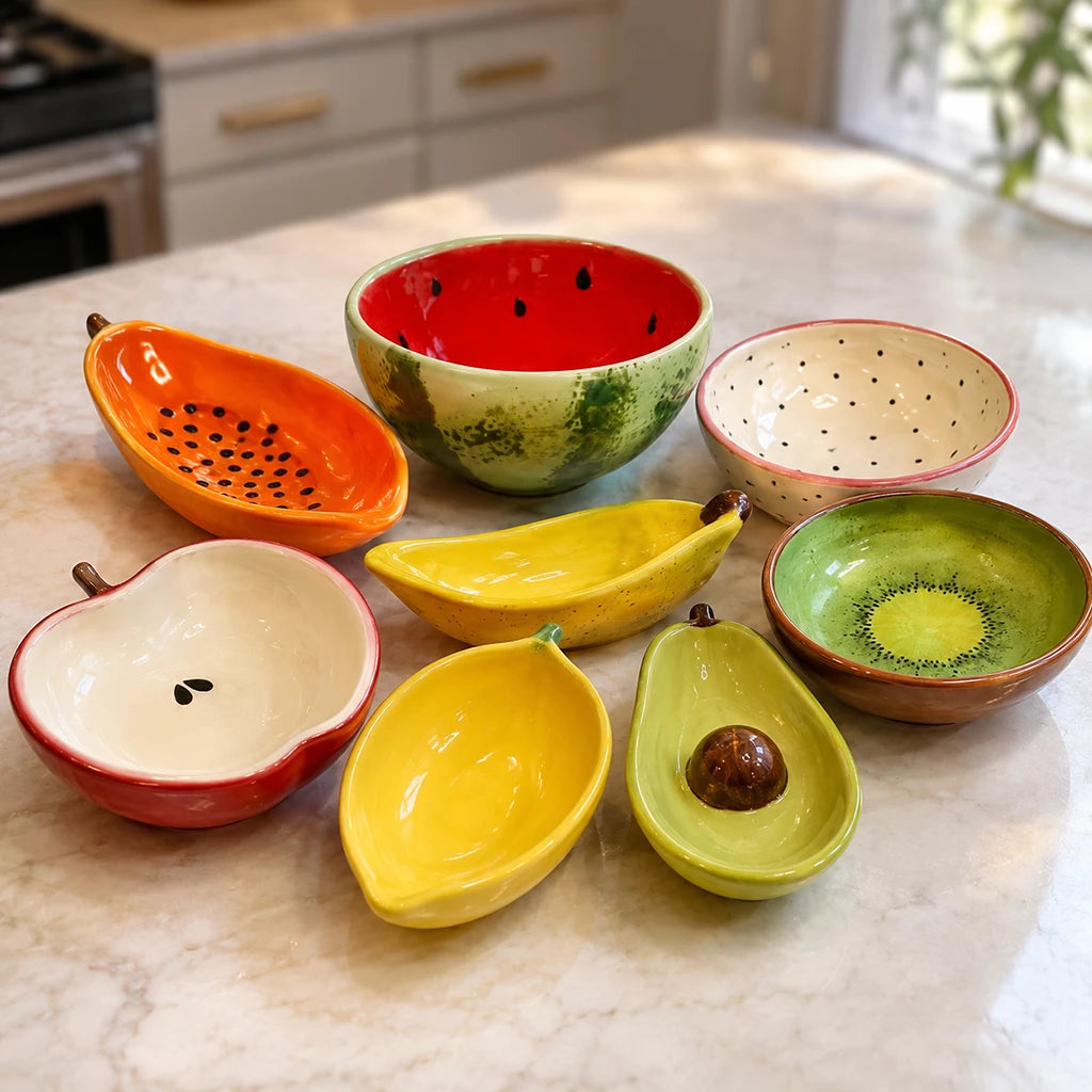 Bowl Fruta Coleção Frutti Tropical Tigela Cumbuca de Porcelana